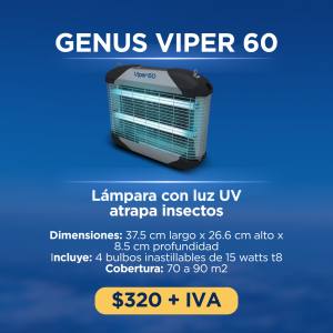 GENUS VIPER 60 Lámpara con luz UV atrapa insectos