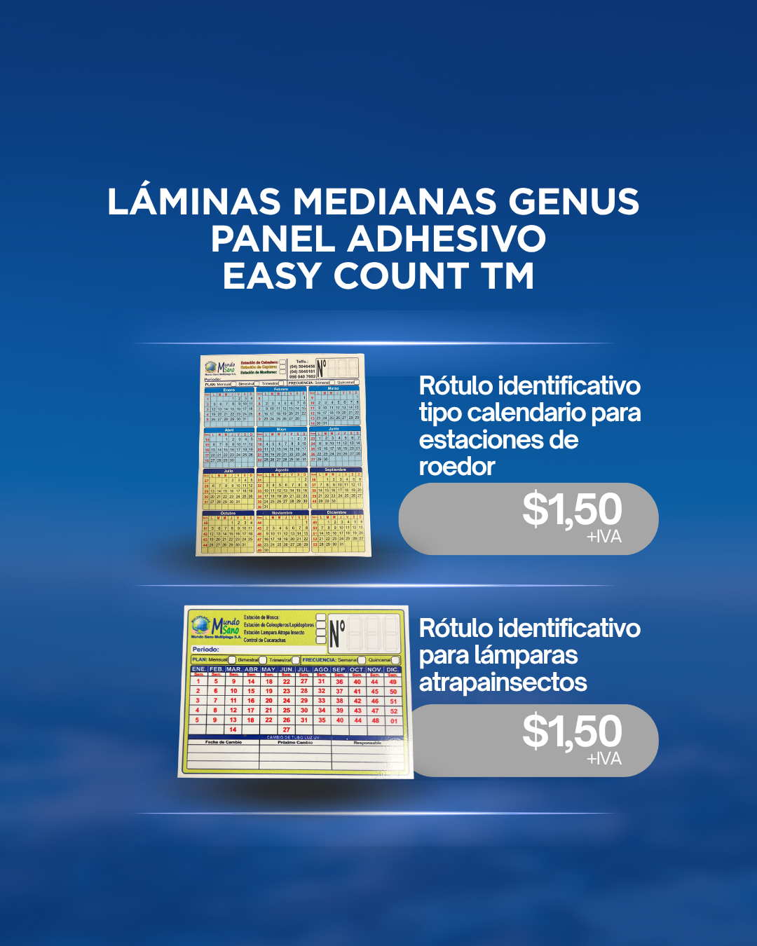 LÁMINAS MEDIANAS GENUS PANEL ADHESIVO EASY COUNT TM