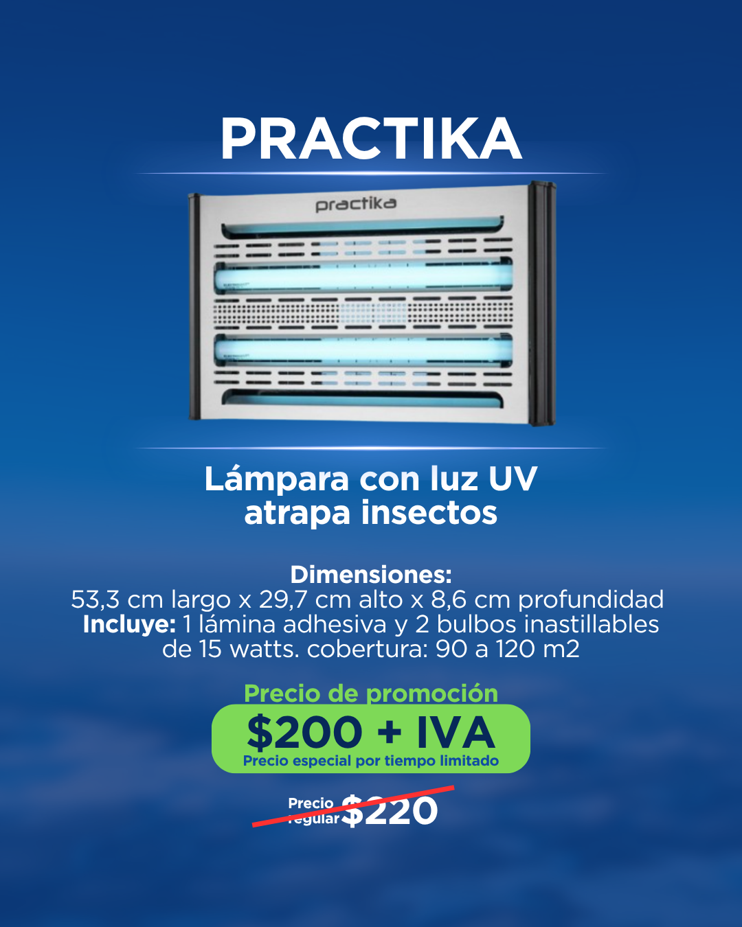 PRACTIKA Lámpara con luz UV atrapa