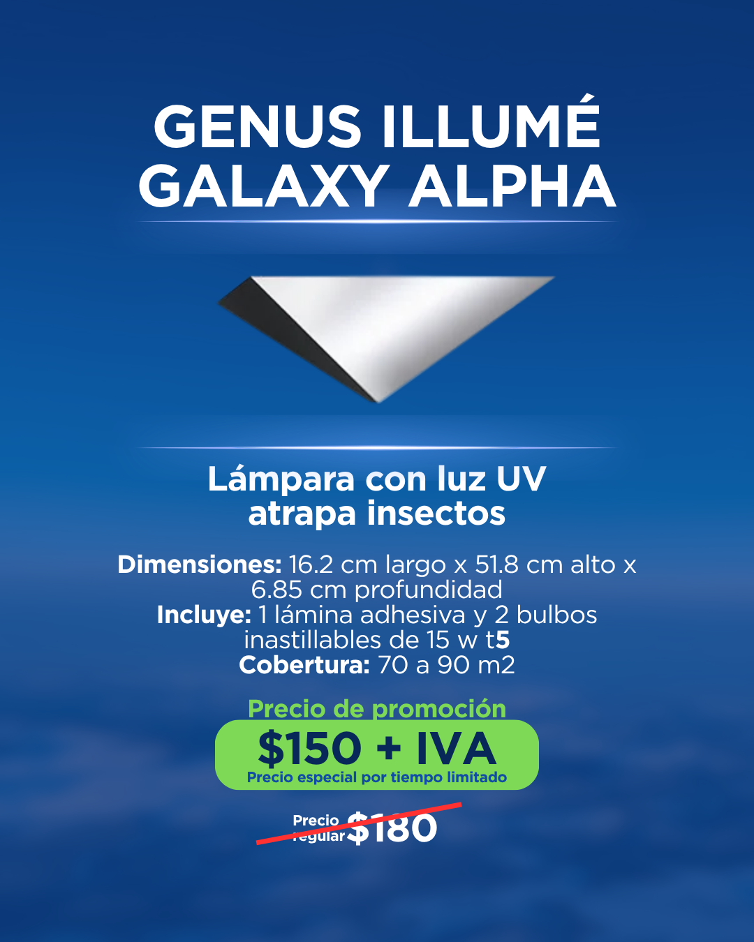 GENUS ILLUMÉ GALAXY ALPHA Lámpara con luz UV atrapa insectos