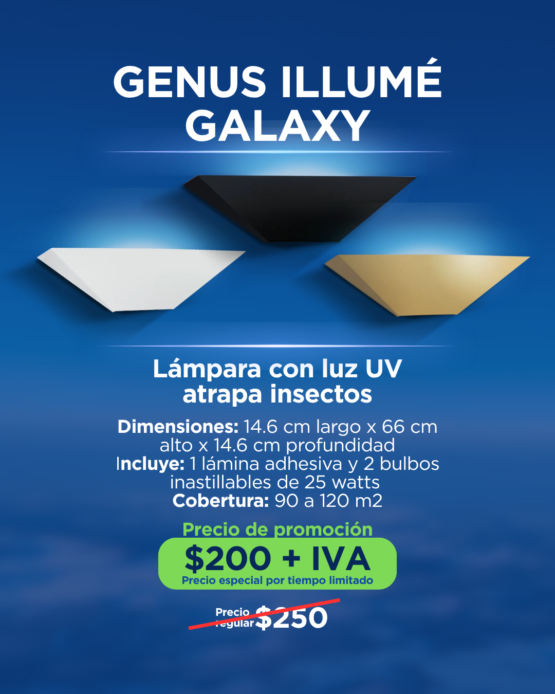 GENUS ILLUMÉ GALAXY Lámpara con luz UV atrapainsectos
