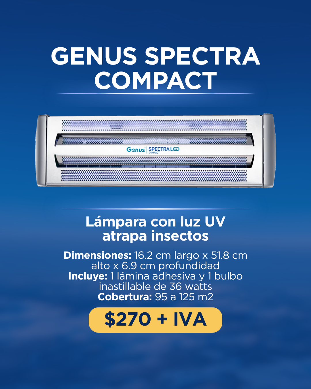 GENUS SPECTRA COMPACT Lámpara con luz UV atrapa insectos
